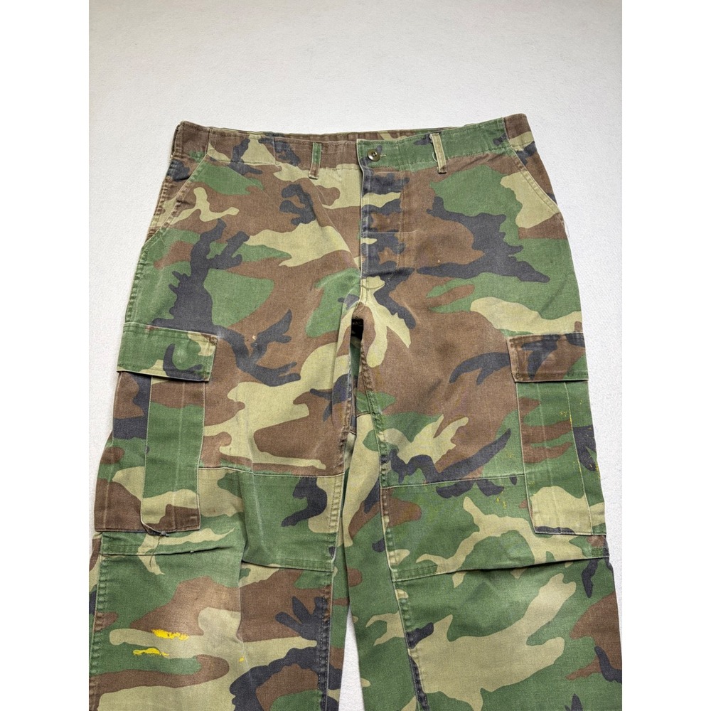 Vintage Cargo Pants Mens Large Camo Woodland Military Tactical BDU Distressed - Picture 10 of 13